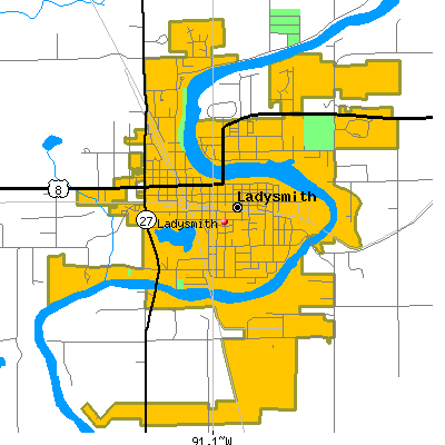 Ladysmith map