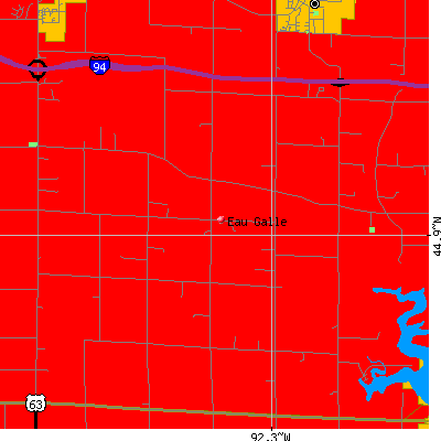Eau Galle map