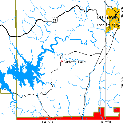Carters Lake map