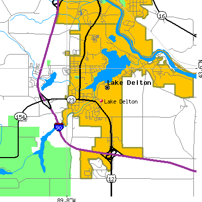 Lake Delton map