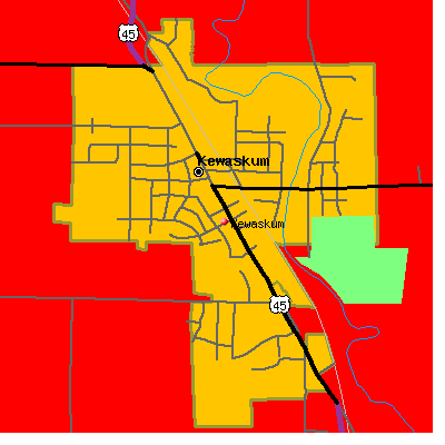 Kewaskum map