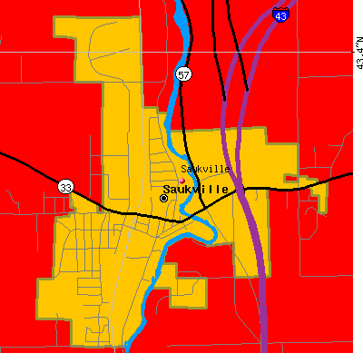 Saukville map
