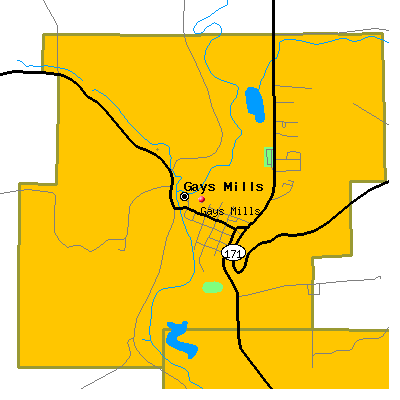 Gays Mills map