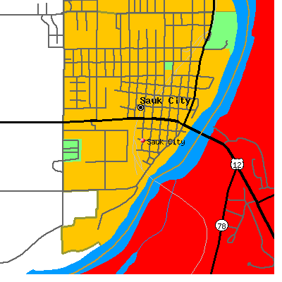 Sauk City map