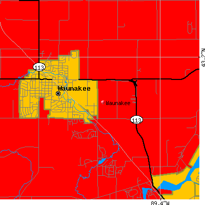 Waunakee map
