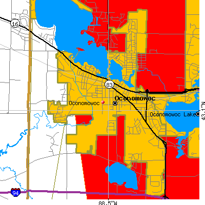 Oconomowoc map