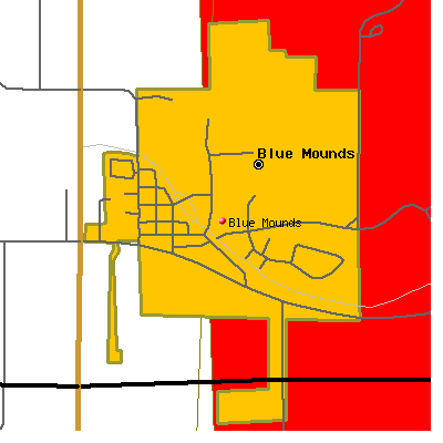 Blue Mounds map