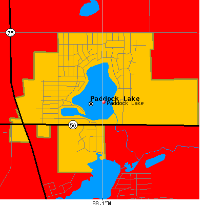 Paddock Lake map