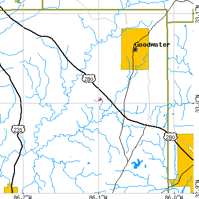 Goodwater-Kellyton map