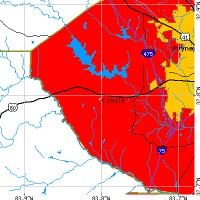 Lizella map