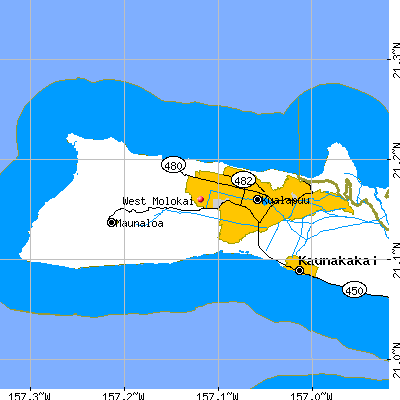 West Molokai map