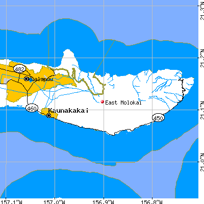 East Molokai map