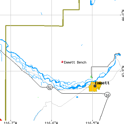 Emmett Bench map