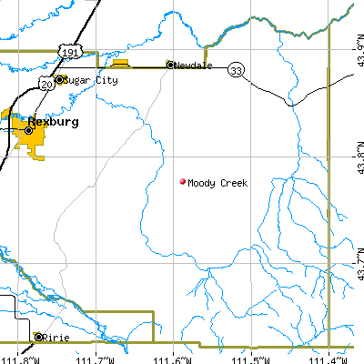 Moody Creek map