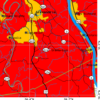 Grants Lick map