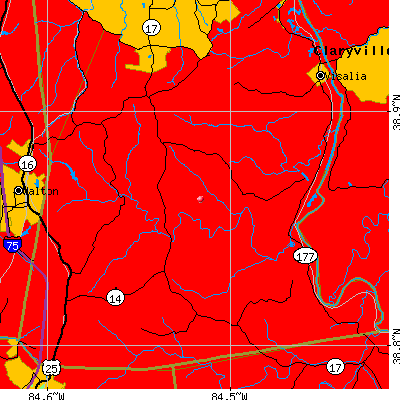 Piner-Visalia map