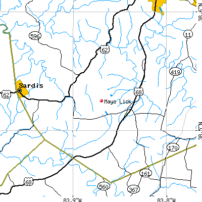 Mays Lick map