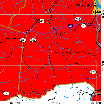 Cannonsburg map