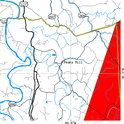 Peaks Mill map