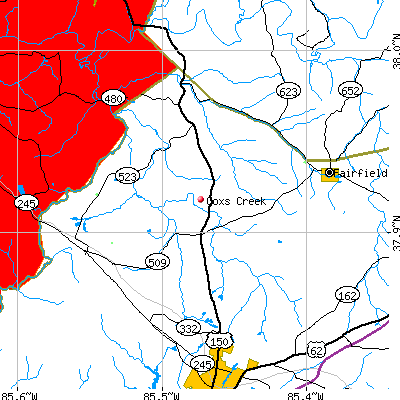 Coxs Creek map