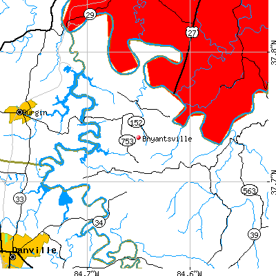 Bryantsville map