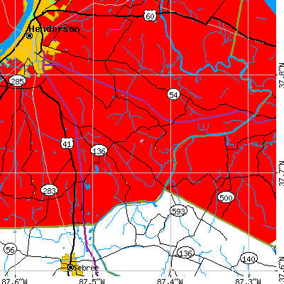Hebbardsville-Robards map