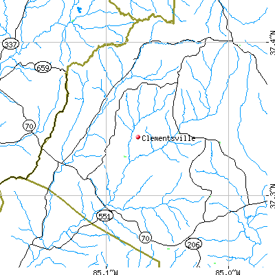 Clementsville map