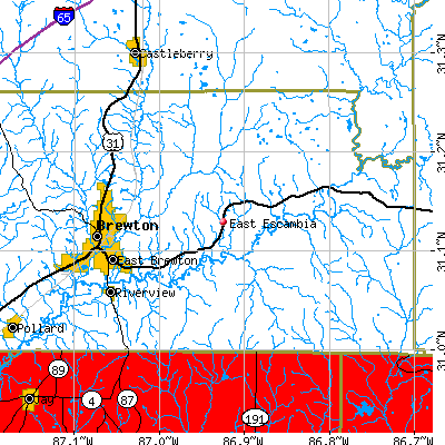 East Escambia map