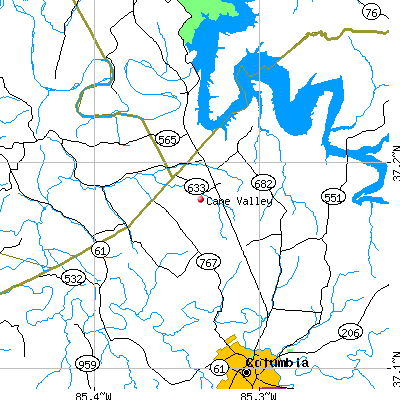 Cane Valley map
