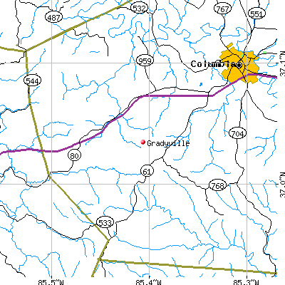 Gradyville map