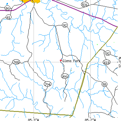 Glens Fork map