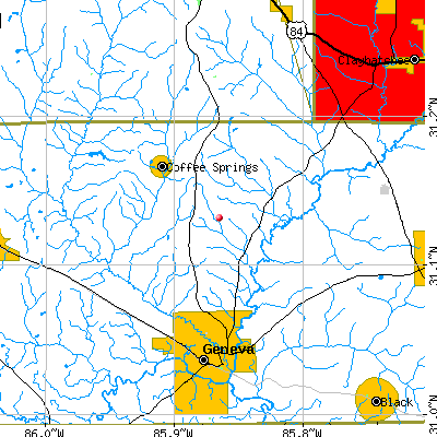 Bellwood-Coffee Springs map