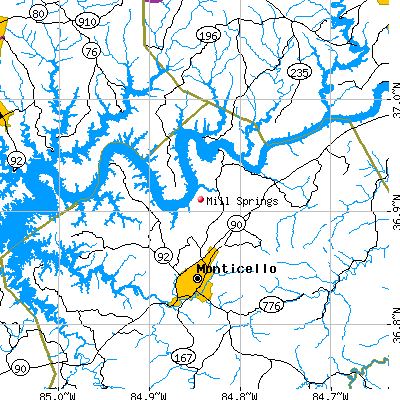 Mill Springs map
