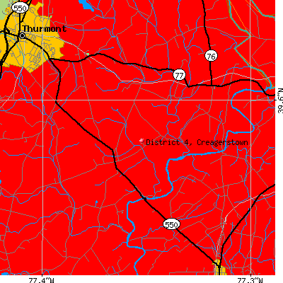 District 4, Creagerstown map