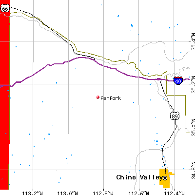 Ashfork map