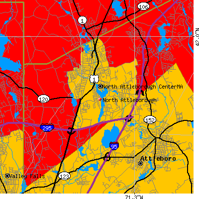 North Attleborough map