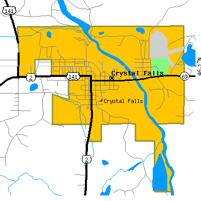 Crystal Falls map