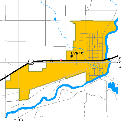 Evart map