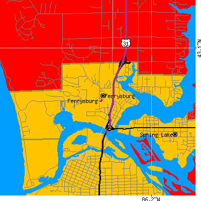 Ferrysburg map