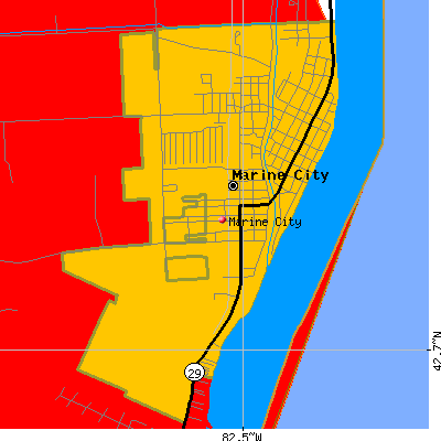 Marine City map