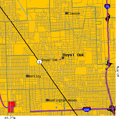 Royal Oak map