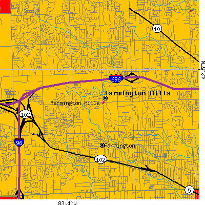 Farmington Hills map