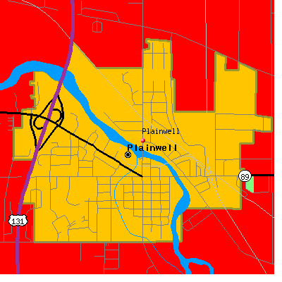 Plainwell map