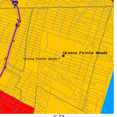 Grosse Pointe Woods map