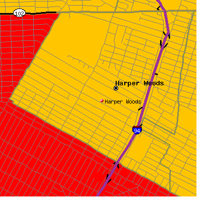 Harper Woods map