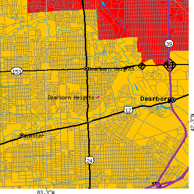 Dearborn Heights map