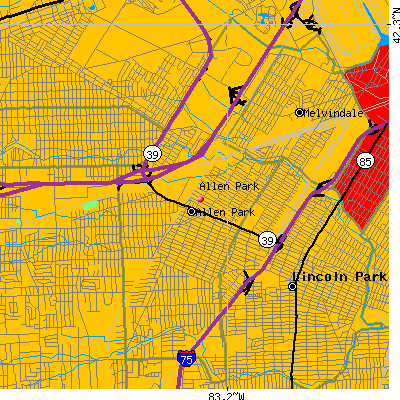 Allen Park map