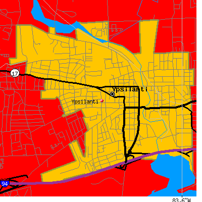 Ypsilanti map