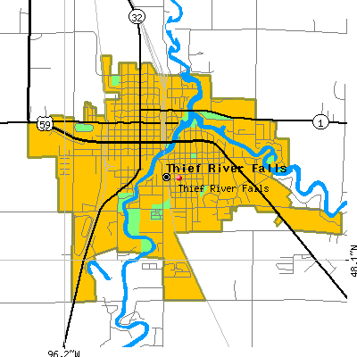 Thief River Falls map