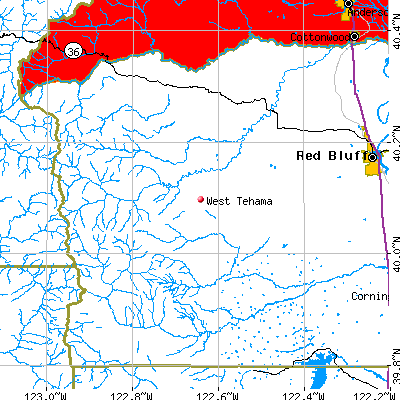 West Tehama map